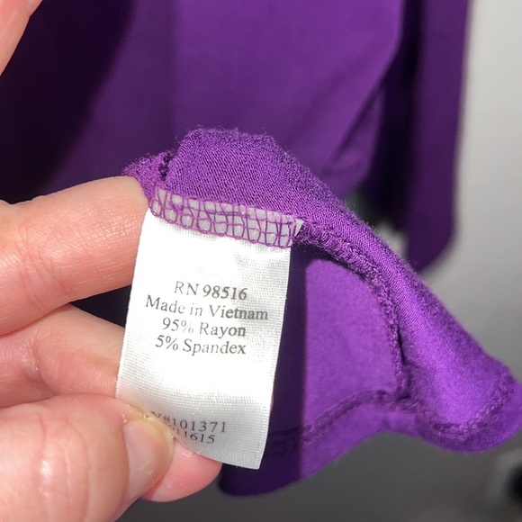 Coldwater Creek 3 Quarter Inch Sleeve Purple Top - Picture 4 of 6